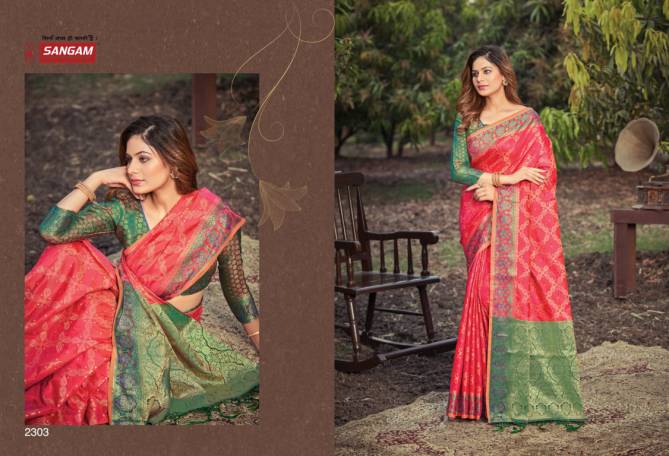 Sangam Prachi New Exclusive Wear Designer Silk Banarasi Saree Collection